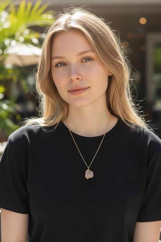 Pink Quartz Tide Necklace